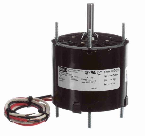 Fasco Motors D532 Motor 1/30 hp 1500 RPM 2-Speed CW 3.3 in Diameter 115 Used