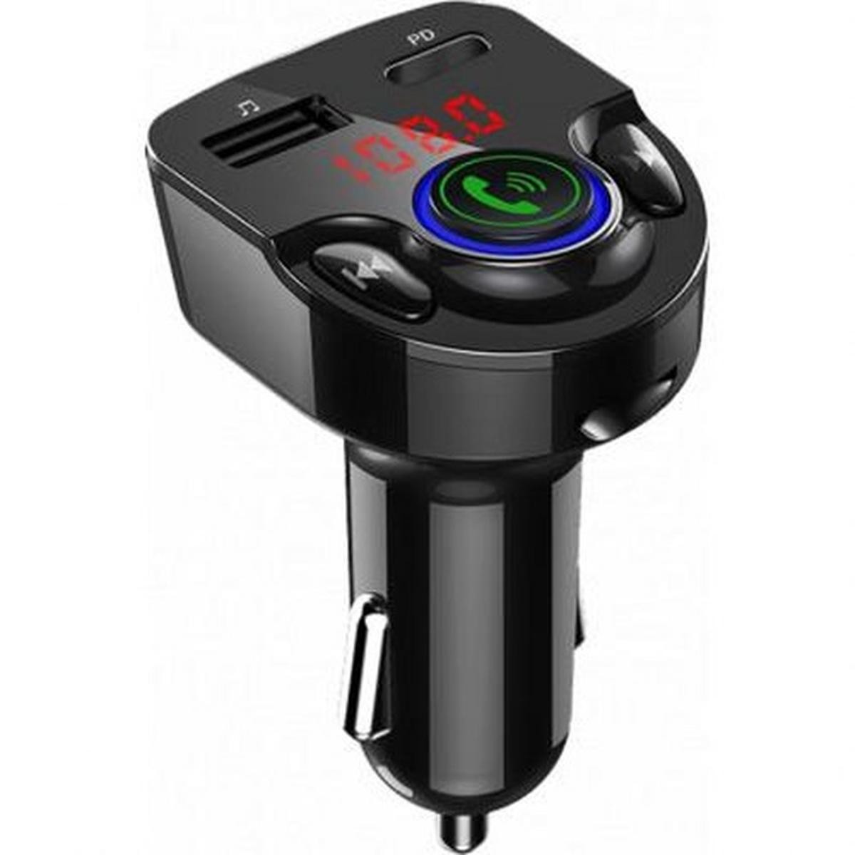 Chargeur voiture double USB A C 25W transmetteur FM connecté noir