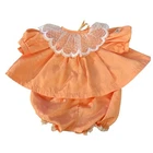 Vintage Cabbage Patch Kid Clothing - Orange Satin Dress And Bloomers White Lace
