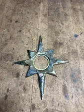 VTG Atomic Door Knob Ornamental Escutcheon Plate Brass Hardware Schlage Part USA