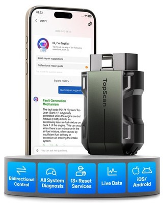 TOPDON TopScan Pro OBD2 Scanner Bluetooth, Bi-Directional Scan Tool for iPhon...