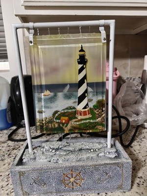 Vintage Lighthouse Waterfall Table Top Fountain
