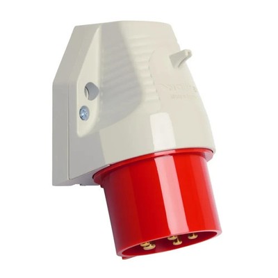 610 CEE-Steckvorrichtung, 16 A, 400 V, Panelmontage, Gerätestecker, 3P+N+E, Rot