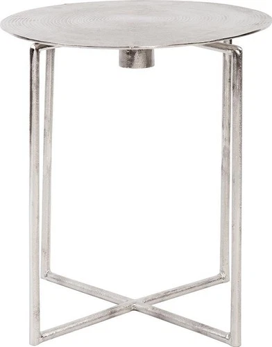 Contemporary Silver Spiral Accent Table - Picture 1 of 3