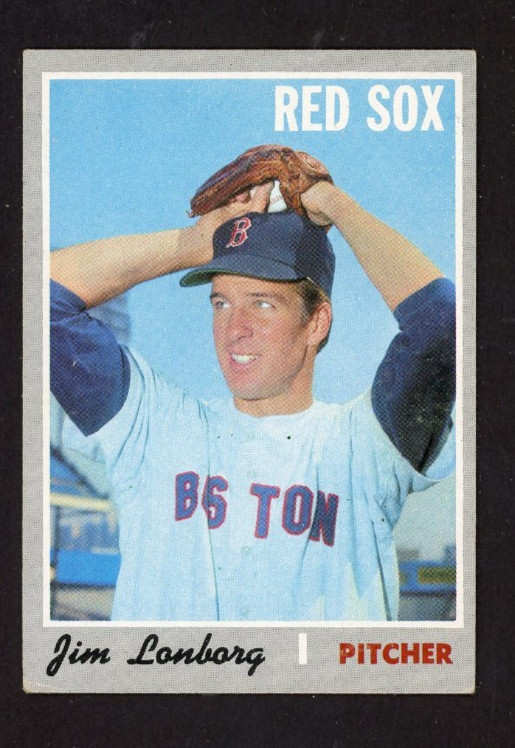 1970 Topps JIM LONBORG Red Sox HIGH NUMBER #665 About EX Condition (4)
