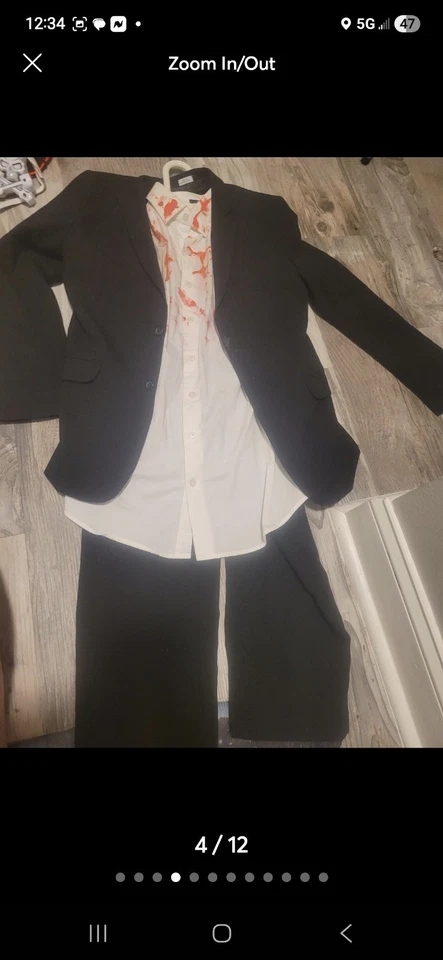 Disfraz Hombre Esqueleto Novio Camisa Mediana Talla 20 Pantalones Foto 3 de 4