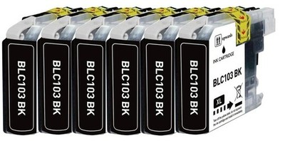 6PK BLACK Replacement Ink fits Brother LC103XL MFC-J470DW MFC-J475DW MFC-J875DW