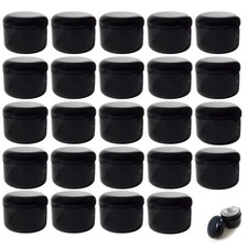 24 Pc Round Plastic Storage Containers Screw On Lid Empty Cosmetic Jar 17Oz