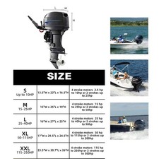 Mezza copertura motore fuoribordo con borsa portaoggetti per un facile trasporto