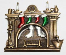 Fabulous JJ JONETTE signed vintage articulated Christmas Brooch Pin Lot# 323