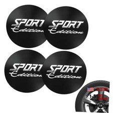 4 Pcs Car Wheel Hub Center Caps Stickers 2.2 Inch Waterproof Sport Black