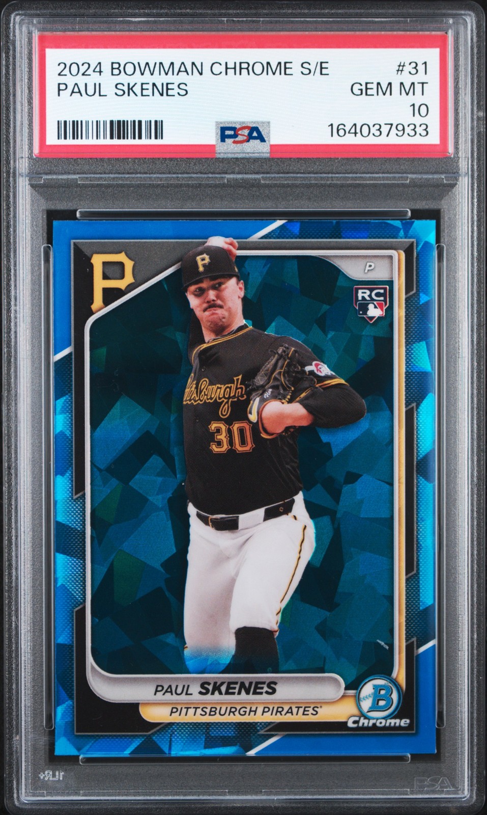 2024 BOWMAN CHROME SAPPHIRE EDITION #31 PAUL SKENES ROOKIE RC PSA 10 view 1