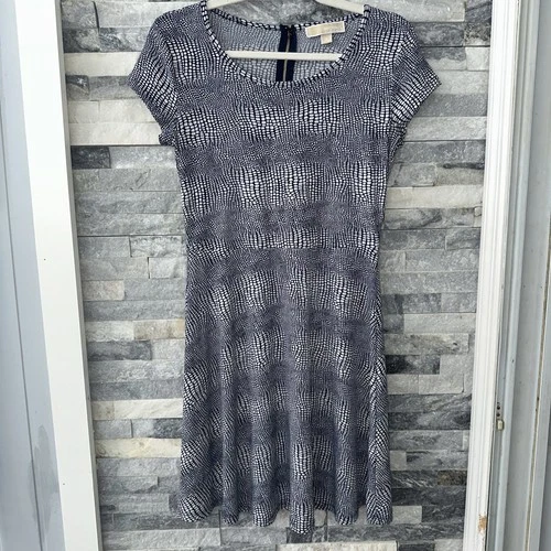 Michael Kors Snakeskin Stretchy Fit And Flare Sexy Dress Size Small S Sm Ballet