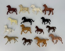 Large Vintage Lot of Multicolored Western Playset Horses Marx MPC