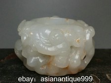 2 "Alte chinesische Hetian Jade Carving Tongzi Kind Ruyi Finger Schmuck