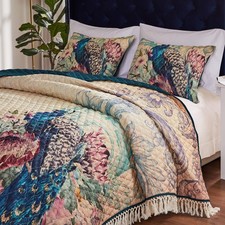 Greenland Home Fashions Ultra-Soft Reversible Brushed Microfiber Quilt Set