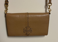 Tory Burch Small Leather Crossbody Purse Tan