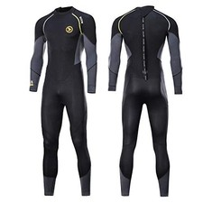 Ultra Stretch 3mm Neoprene Wetsuit, Back Zip Full Body Diving Suit, Piece for...