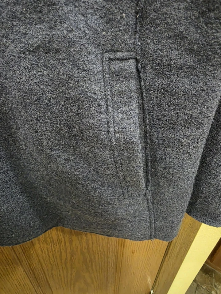 Blazer Eileen Fisher Mujer Grande Azul Gris 100% Lana Hilo Italiano 2 Botones Foto 4 de 4