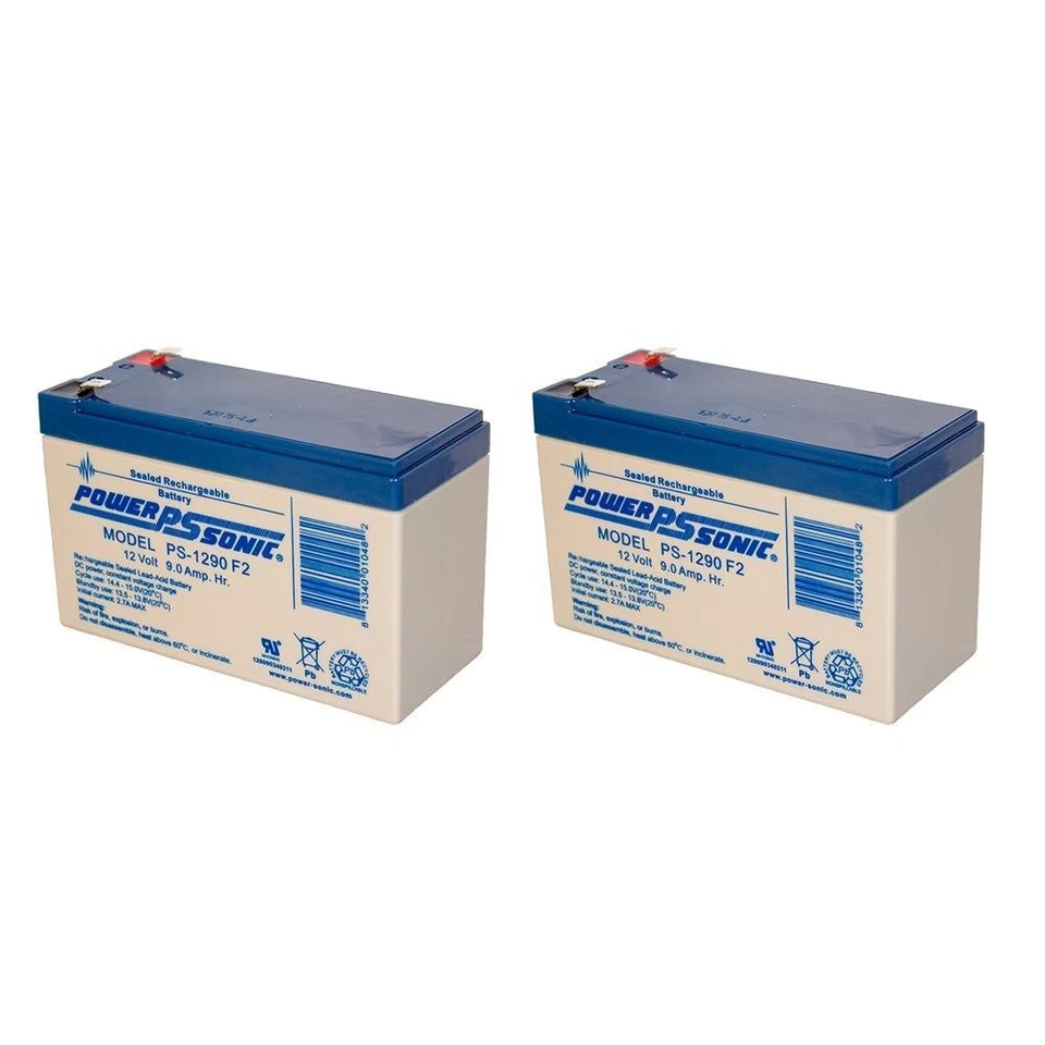 Power-Sonic 12V 9AH Replacement Battery for Power Sonic PS-1280F2 - 2 Pack - Image 2 of 2