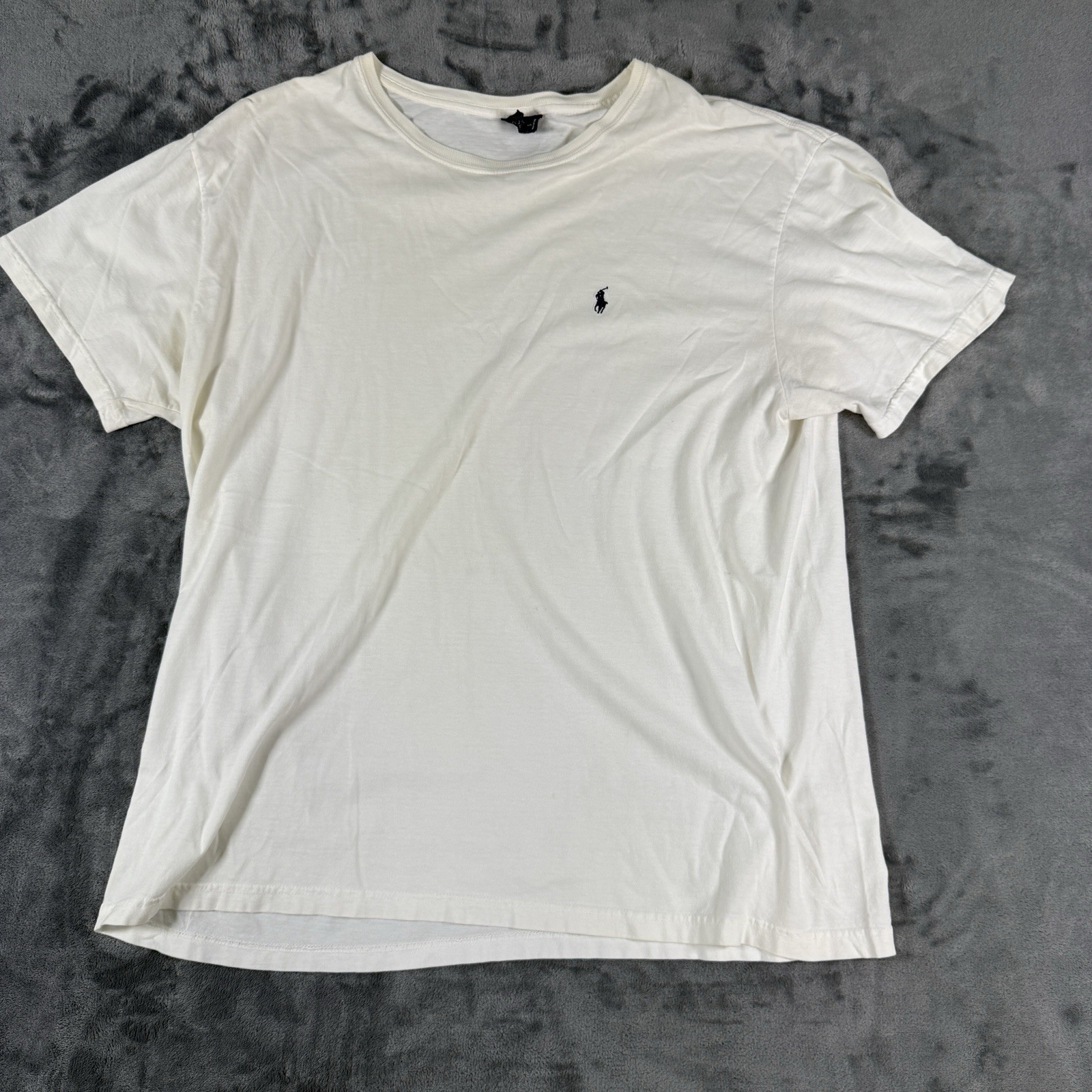 Vintage Polo Ralph Lauren Cream Single Stitch T-Shirt Men's Large