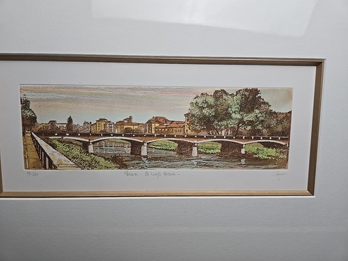 Gerahmte italienische Radierung Parma Il Lungo Parma handsigniert Limited Edition Italy - Bild 6 von 12