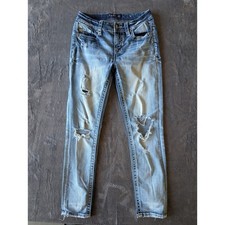 Miss Me Womens Mid-Rise Ankle Skinny Distressed Jeans Light Wash Size 26