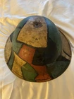 US WW1 Antique Old Military Army Camo Painted Brodie Helmet