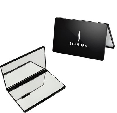 ''A Set of Two'' SEPHORA Hinged Compact Mirrors One Regular & One Magnifying Side