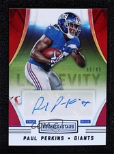 2016 Panini Rookies & Stars True Blue 49/49 Paul Perkins #RLS-PPK Auto a8x