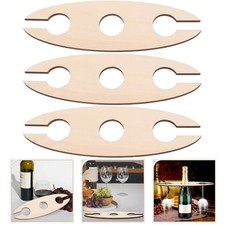 Estante de madera para vino tinto soporte para vino estante de exhibición de vino para comedor 3 piezas