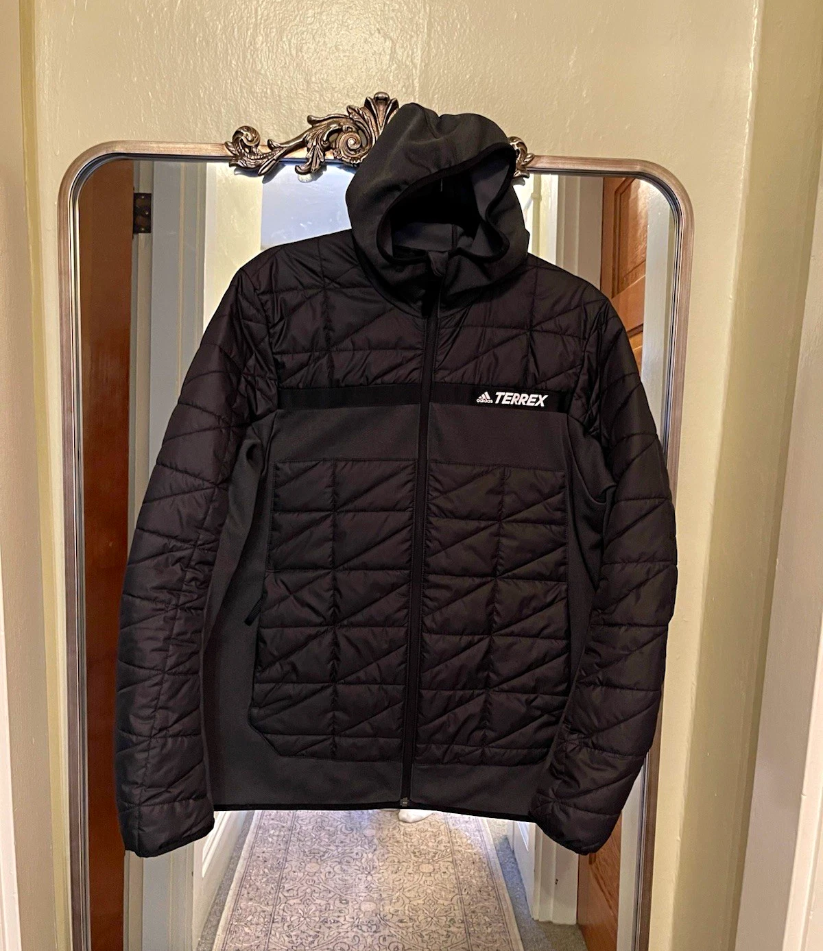adidas Terrex Multi Hybrid Insulated Hooded Jacket Men’s sz Large Black GU6487 - product detail image 1