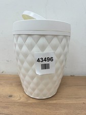 Image of Addis Diamond Style Round Swing Lid Bathroom Bin, White