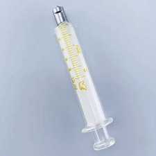 10ml Glass Syringes w/ Luer Lock Tip Reusable Injector Farm Veterinary Lab Use