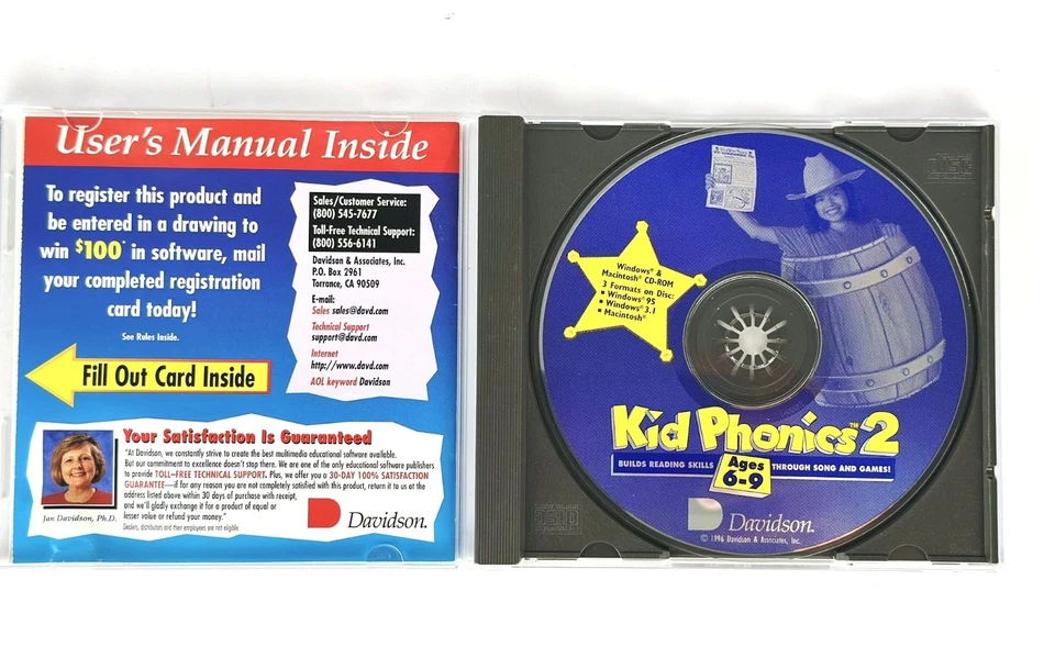 Kid Phonics 2 CD-ROM Davidson Ages 6-9 Reading Skills Educational Game Vintage - Image 3 of 4