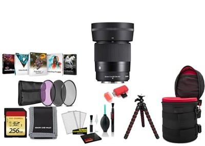 Sigma 56mm f/1.4 DC DN Contemporary Lens (Nikon Z) with Tripod and More