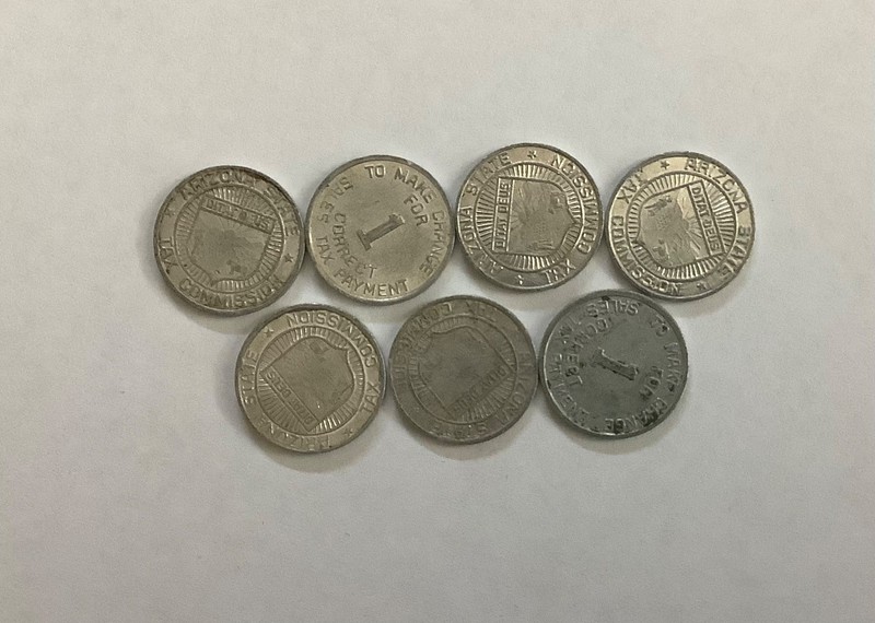 VINTAGE State of Arizona Tax Commission Tokens for 1 Correct Payment Lot of 7