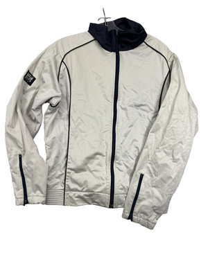 Frank Shorter Gore-Tex Shell Jacket M Vintage 80s Beige Navy Gorpcore