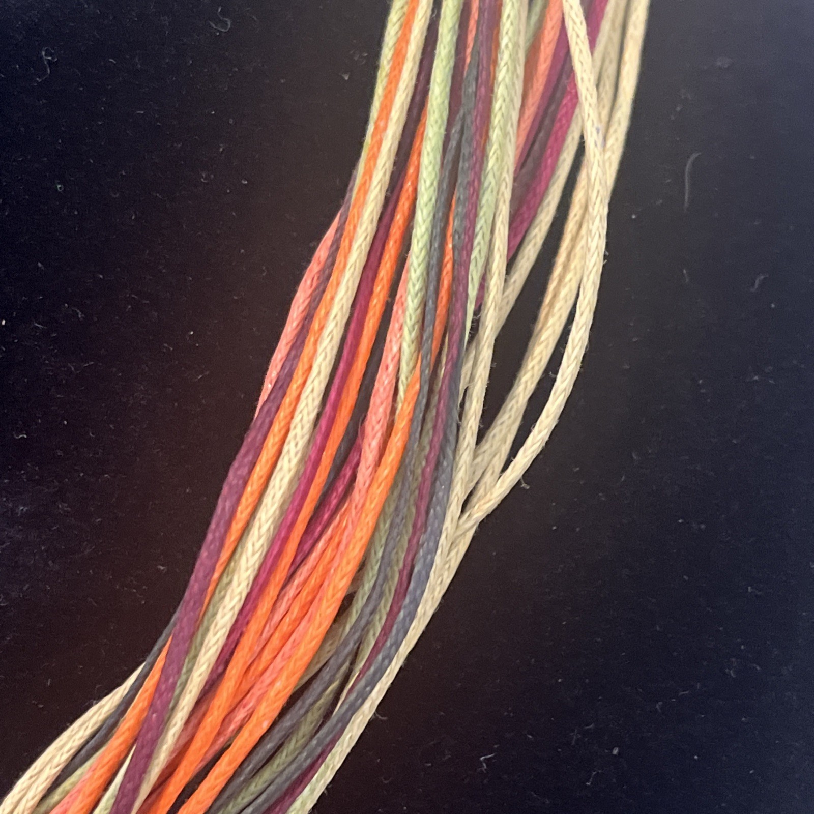 Multi Colored String Necklace With 925 Silver Lea… - image 4