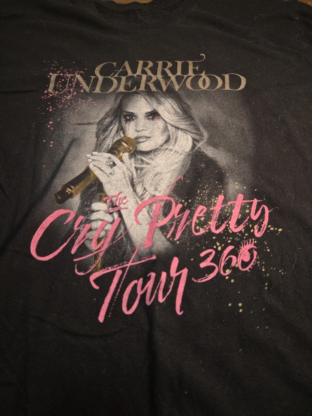Carrie Underwood Cry Pretty Tour 360 T-Shirt Black Gold Pink Splatter   Large image 2