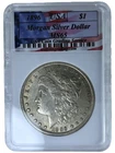 1896 (P) $1 Morgan Silver Dollar USA Coin Grading "Mint State 65" Slab