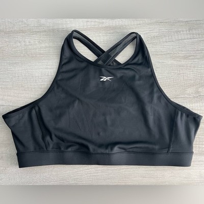 Reebok Women's Plus Black Identity Train Vector Bralette Size 2XL