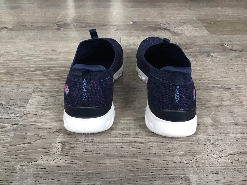 Skechers Glide Step Sport Lively Glow 女式 7 码海军蓝多懒人鞋 — 第 3/4 张图片