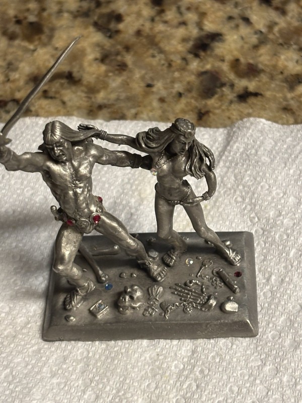 Vintage Partha Pewter Conan The Barbarian, Valeria Miniature Figurine Tom Meier