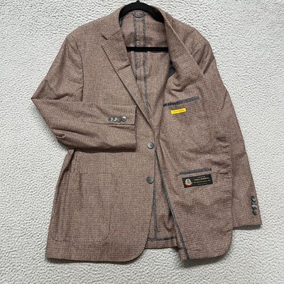 Hickey Freeman Carlo Barbera Weightless Blazer Mens 44 Plaid Wool Super 130's