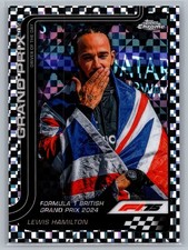 2025 Topps Chrome F1 #133 Lewis Hamilton Black Checker Flag Refractor #/10