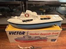 Sutcliffe Victor Motor Torpedo Boat Clockwork Tinplate Boxed/Tested