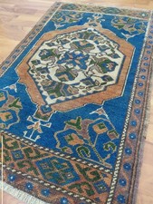 1900s Antiqe Prayer Rug Special Product Blue Rug Handmade Wool Rug Medium Rug d