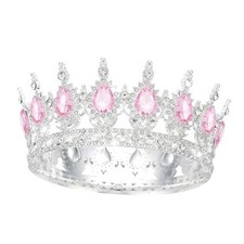 YOUlDIANZI Queen Crown Rhinestone Wedding Crowns and Tiaras for Silver Pink