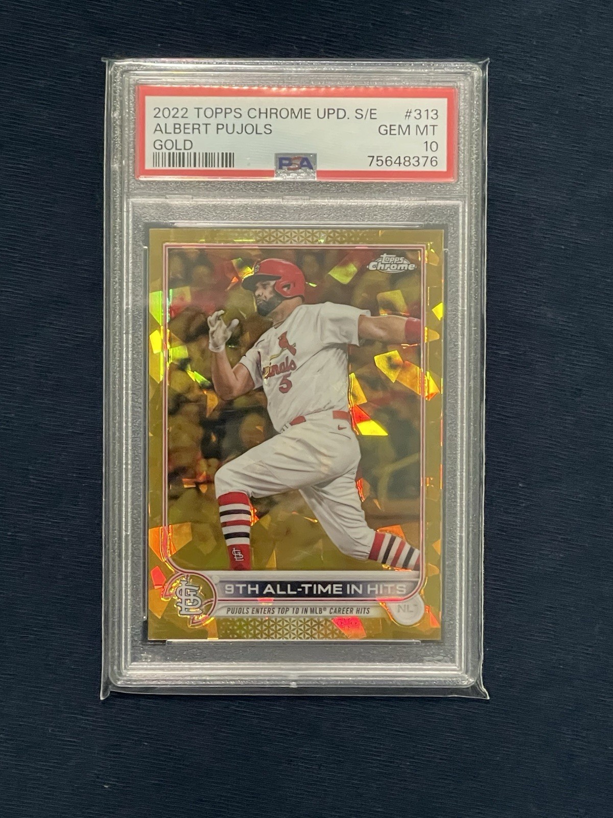 2022 Topps Chrome Sapphire Edition #313 - GOLD - 47/50 - Albert Pujols - PSA 10 view 1